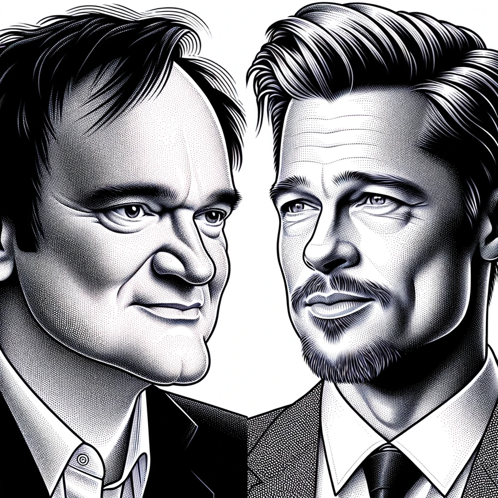 An image of Quentin Tarantino and Brad Pitt in The Critic movie