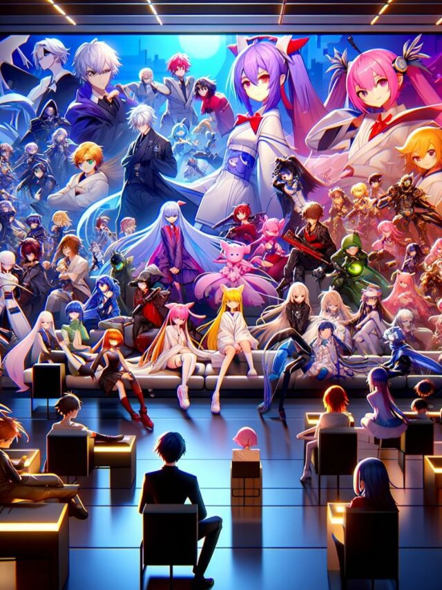 Anime characters in a virtual room, anime chia anime
