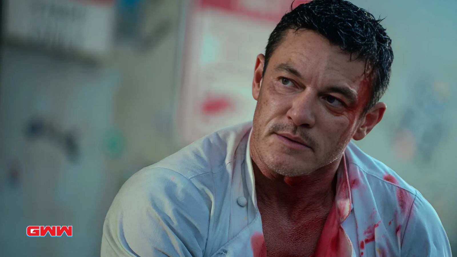 Luke Evans in an intense scene from Weekend in Taipei