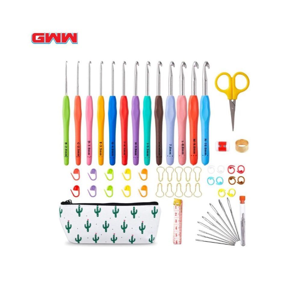 67 Pack Crochet Hook Set with Ergonomic Handles