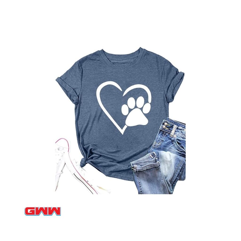 Paw Love Shirt Dog Lover Shirts for Women