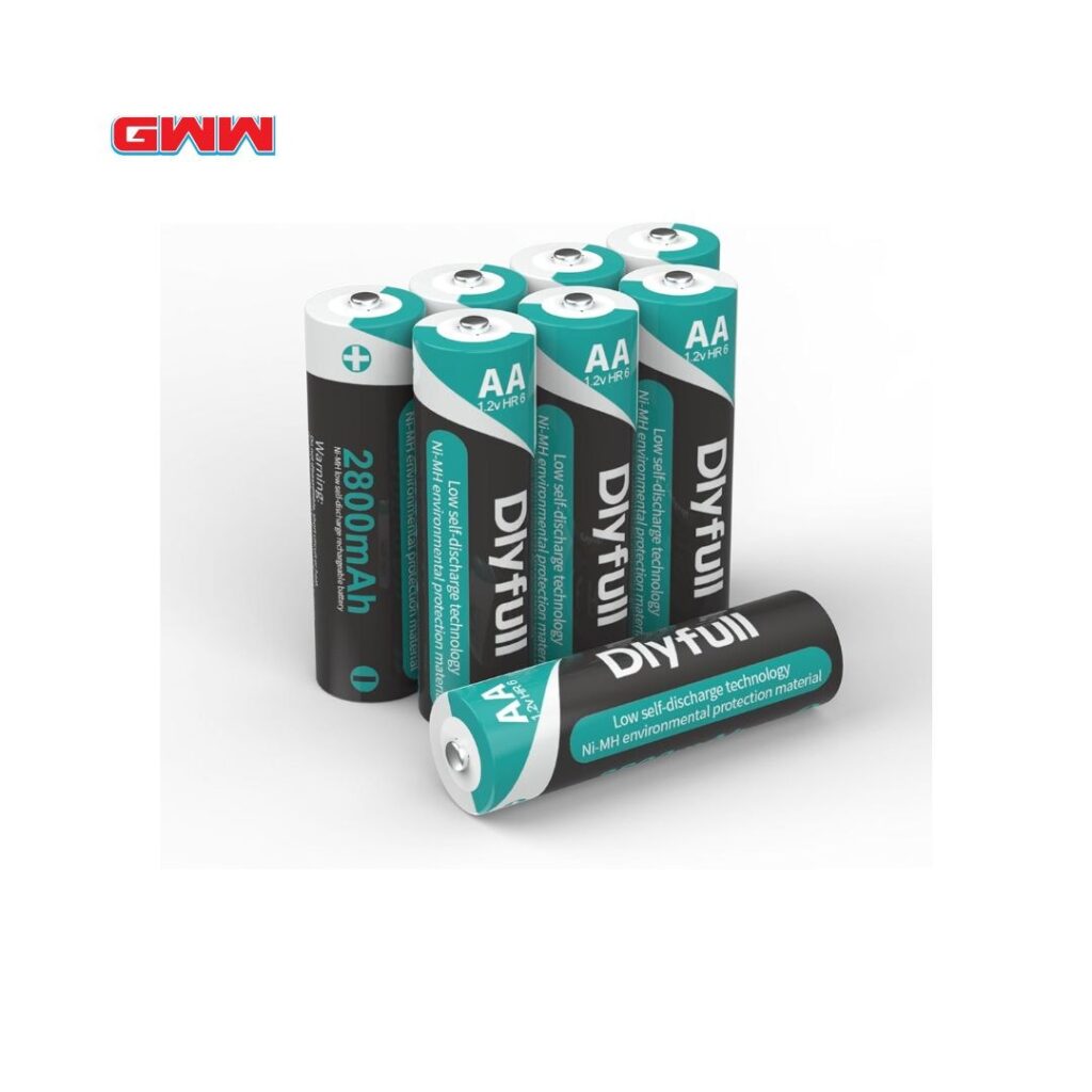 DLYFULL 8 Pack Rechargeable AA Batteries with 2800mAh High Capacity