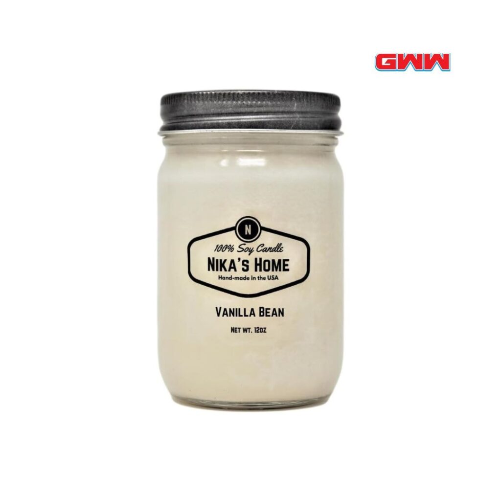 6. Nika's Home Vanilla Bean Soy Candles