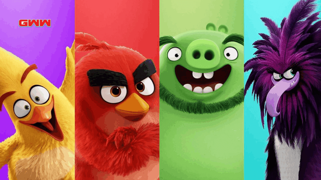 Red, Chuck, Zeta, and Silver from The Angry Birds Movie 2