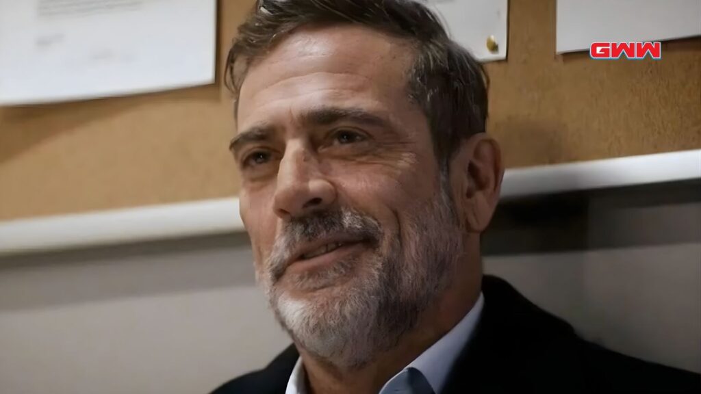 Jeffrey Dean Morgan as Joe Kessler smirks during serious conversation in The Boys