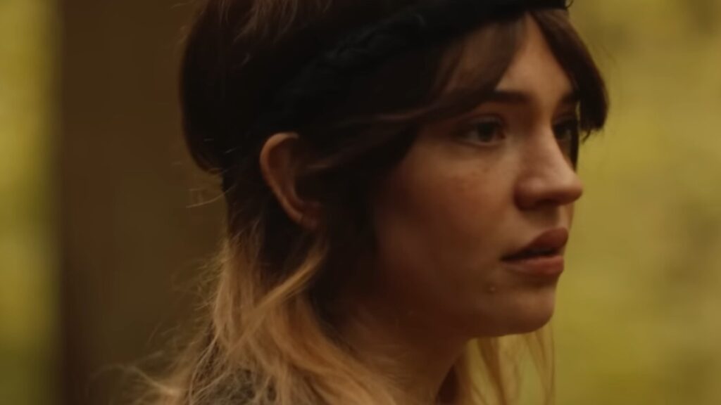 Teen Taissa Turner Jasmin Savoy Brown intense profile in Yellowjackets Season 3