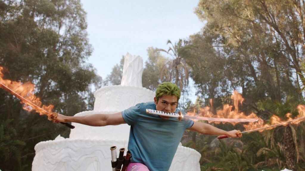 Mackenyu as Roronoa Zoro in One Piece season 2.