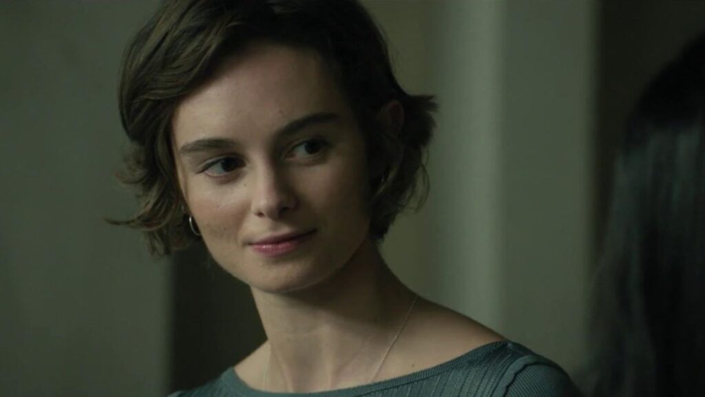 Jodie Turner Smith in intense close-up conversation scene, from The Agency season 1