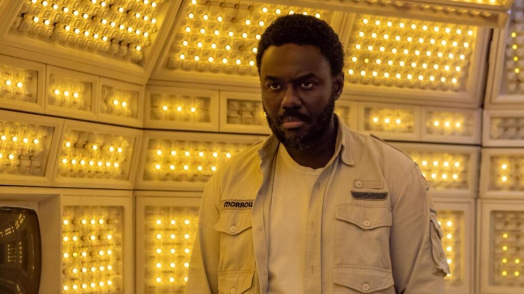 Babou Ceesay as Morrow standing in bright control room Alien Earth, from Alien: Earth season 1