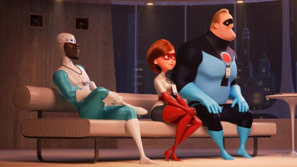 Frozone Elastigirl Mr Incredible Samuel Jackson Holly Hunter in Incredibles 2