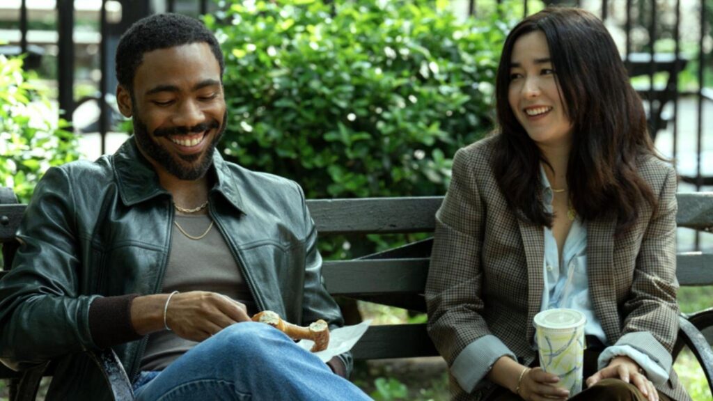 Donald Glover as John Smith and Maya Erskine as Jane Smith, from Mr and Mrs Smith season 1