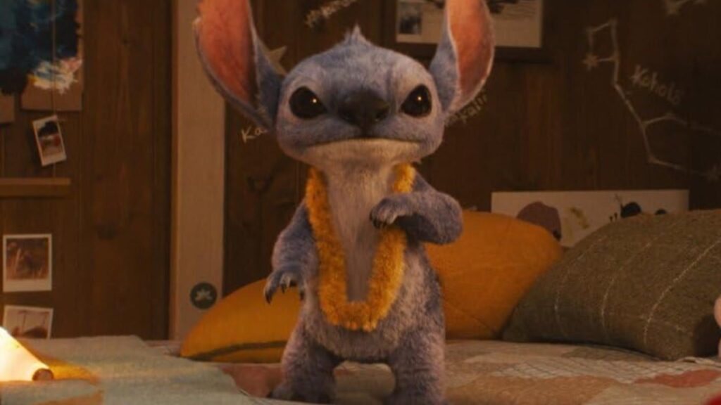 Chris Sanders as Stitch standing on bed in Lilo and Stitch