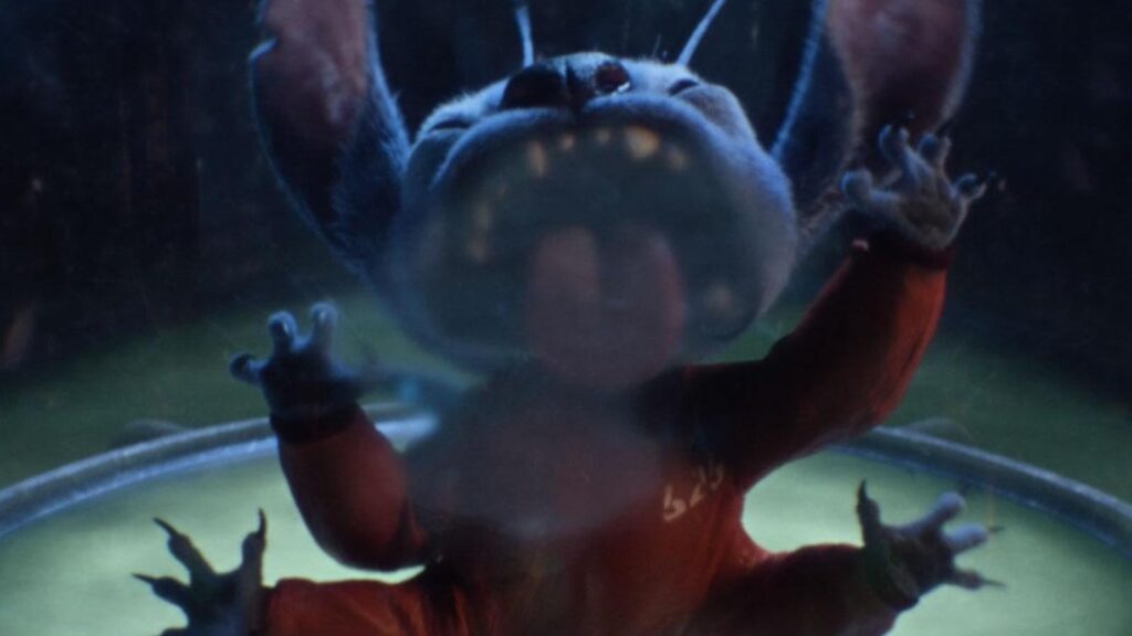 Chris Sanders as Stitch trapped in capsule in Lilo and Stitch