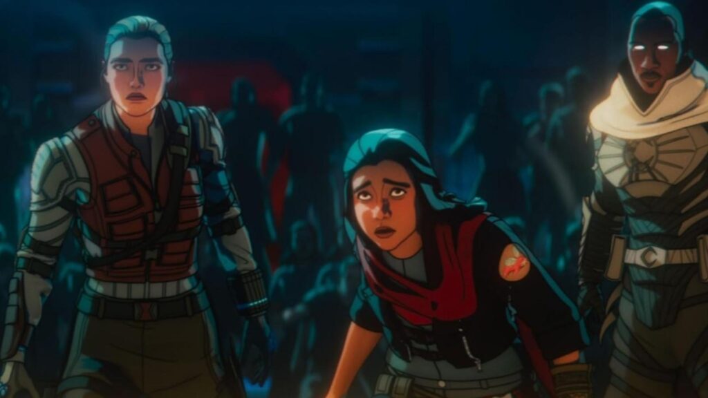 Hailee Steinfeld as Kate Bishop Iman Vellani Kamala Khan in Marvel Zombies