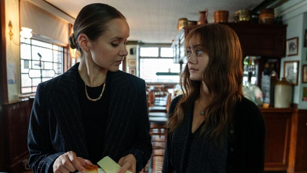Alexandra Dowling as Seren Lewis and Ella Purnell as Rhiannon in Sweetpea