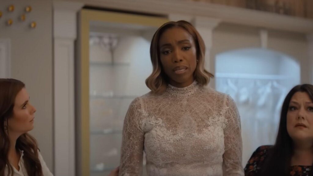 Heather Headley stands beside Joanna Garcia Swisher and Brooke Elliott, from Sweet Magnolias season 5