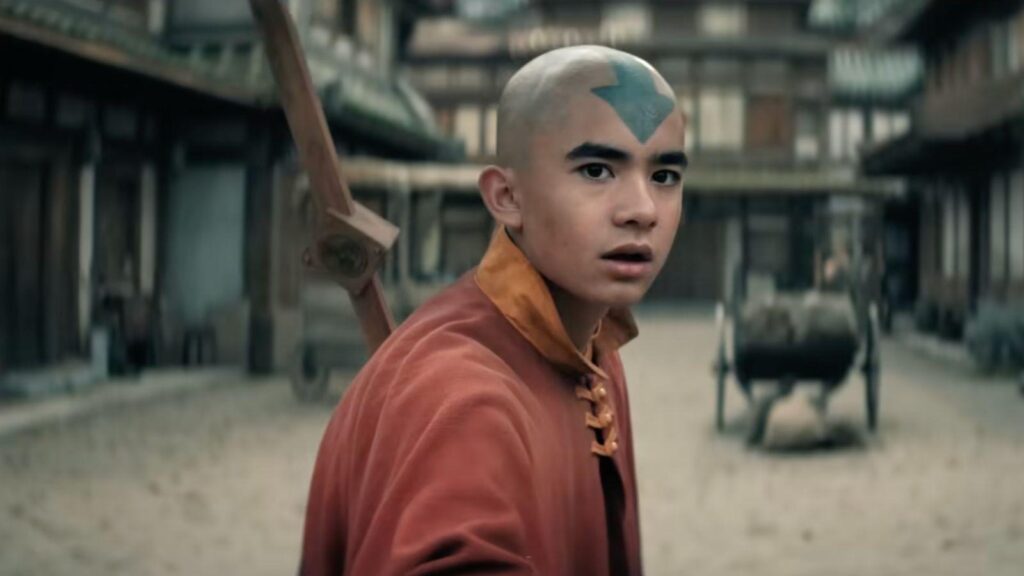 Gordon Cormier as Aang in Avatar: The Last Airbender season 2.