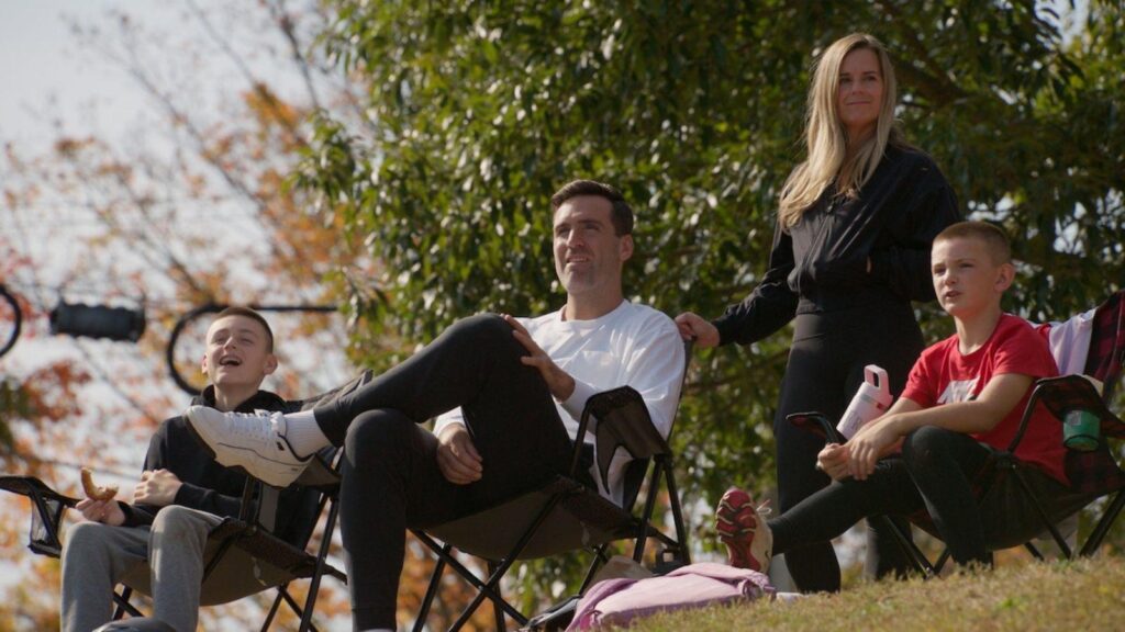 Jared Goff with family watching youth football game during Quarterback Season 3