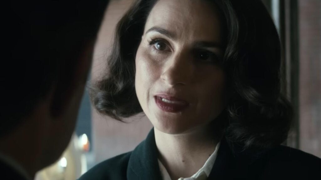 Aya Cash as Clara Vought speaking from Vought Rising