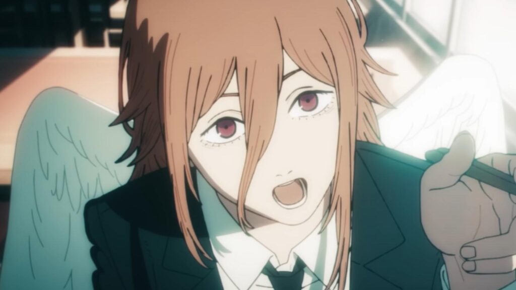 Ai Fairouz as Power reaching forward in tense close-up, from Chainsaw Man Season 2