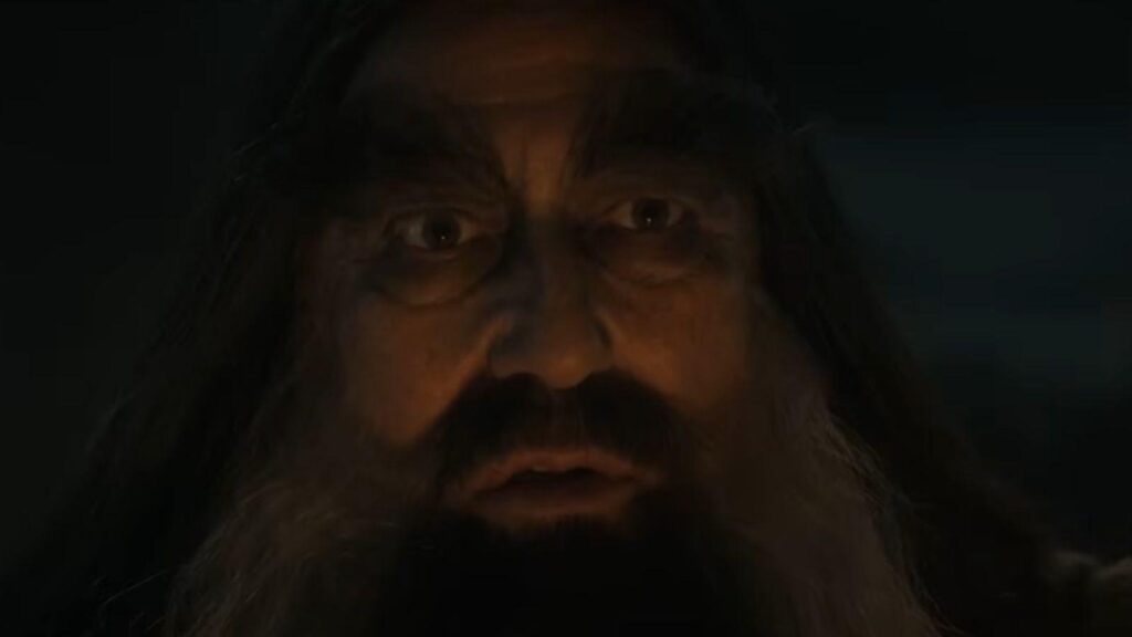 Daniel Weyman appears as Gandalf during a tense moment, from The Lord of the Rings: The Rings of Power Season 3