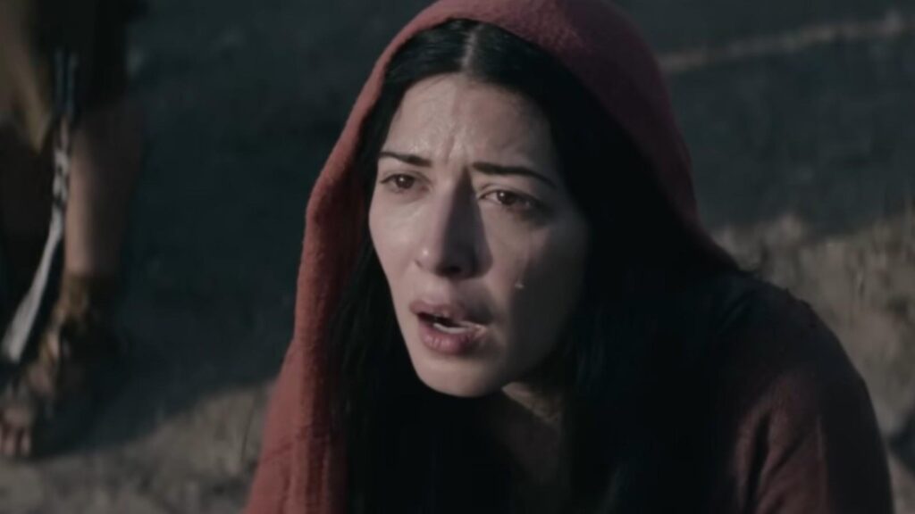 Elizabeth Tabish as Mary Magdalene kneels tearfully in emotional The Chosen Season 6 scene