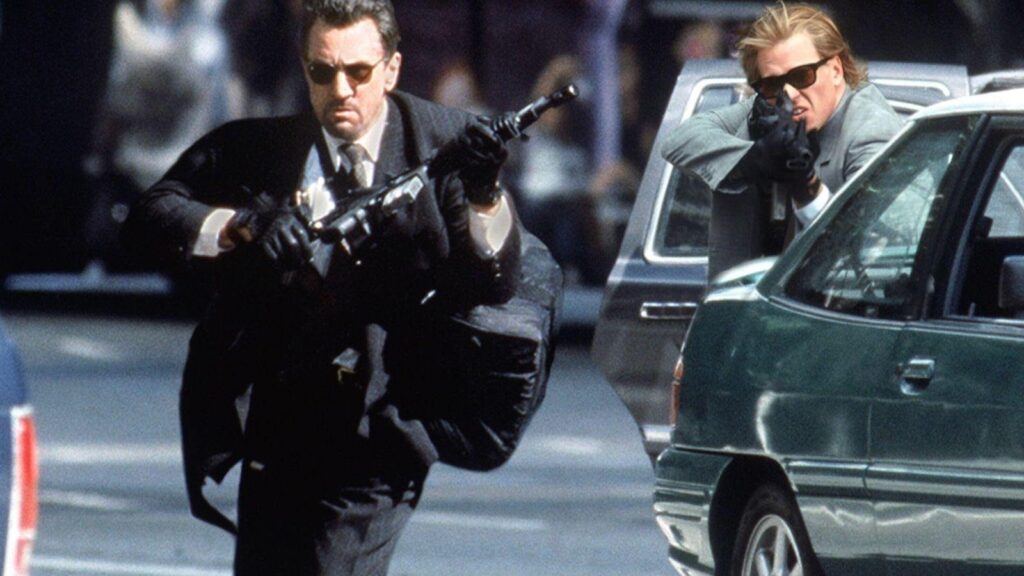  Al Pacino as Vincent Hanna and Val Kilmer as Chris Shiherlis in Heat.